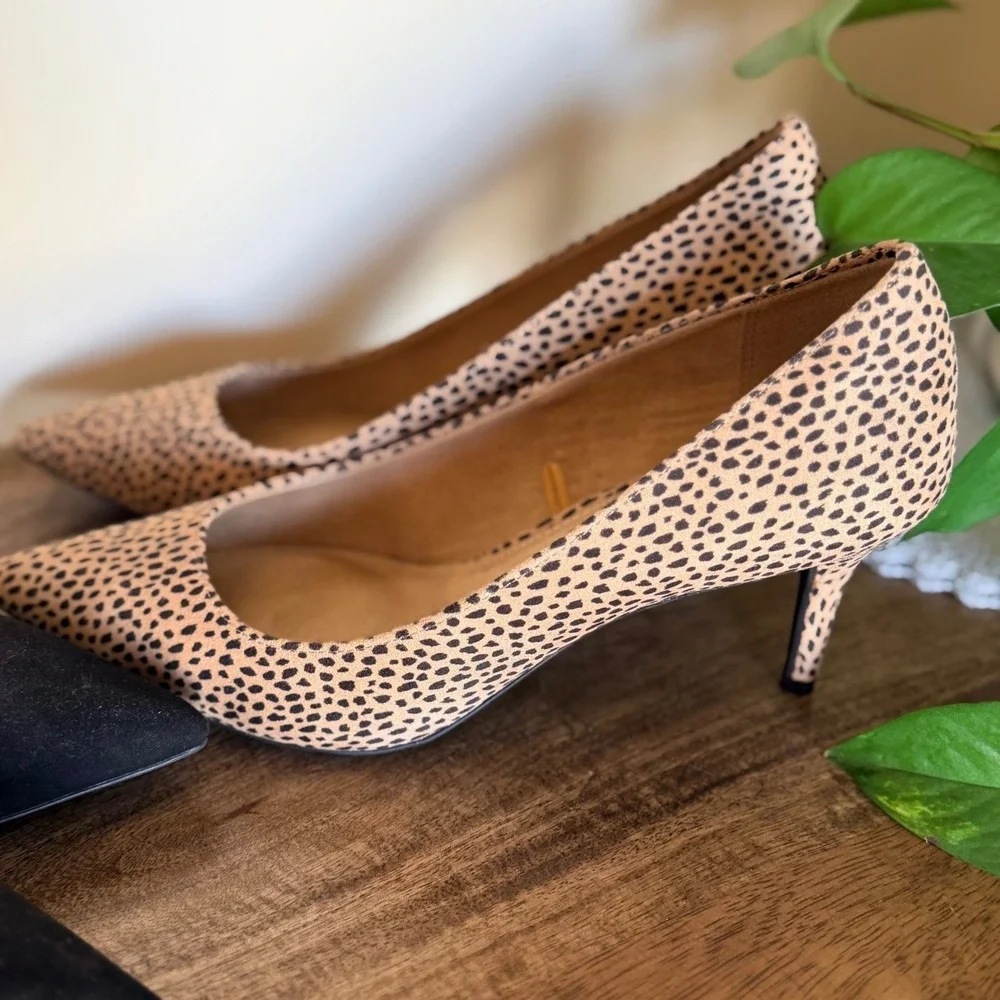 Women's Pump Heels Bundle Size 8 Black & Animal Print Office Career Shoe Neutral